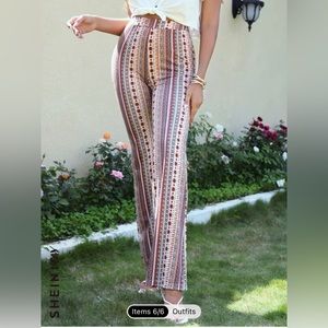 SHEIN Flair leg pants-Geometric shape